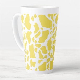 Caneca De Café Latte Manchas amarelas da vaca Padrão de impressão anima