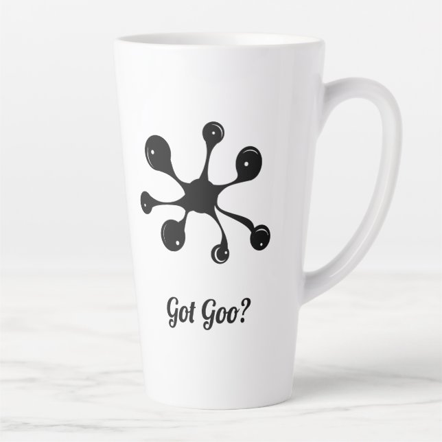 Caneca De Café Latte Manchas modernas de goo preto abstrato (Direita)