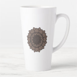 Caneca De Café Latte Mandalá de Grão de Café-Moderno Orgânico-Amantes d