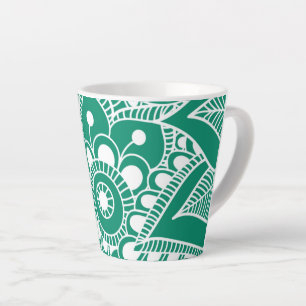 Caneca De Café Latte Mandala de Luxo 48