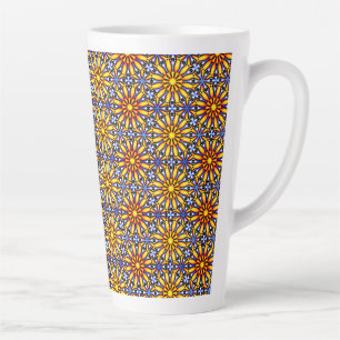 Caneca De Café Latte Mandala do Sol Celestial em Stone Coaster