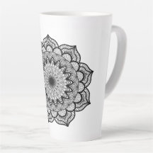Mandala Preto em Fundo Branco