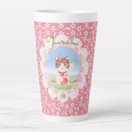 Caneca De Café Latte Maneki Neko Lucky Luna