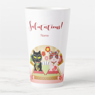 Caneca De Café Latte Maneki Neko Lucky Poiluna