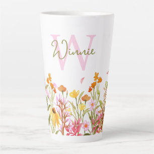 Caneca De Café Latte Mangueira de Flores Selvagens