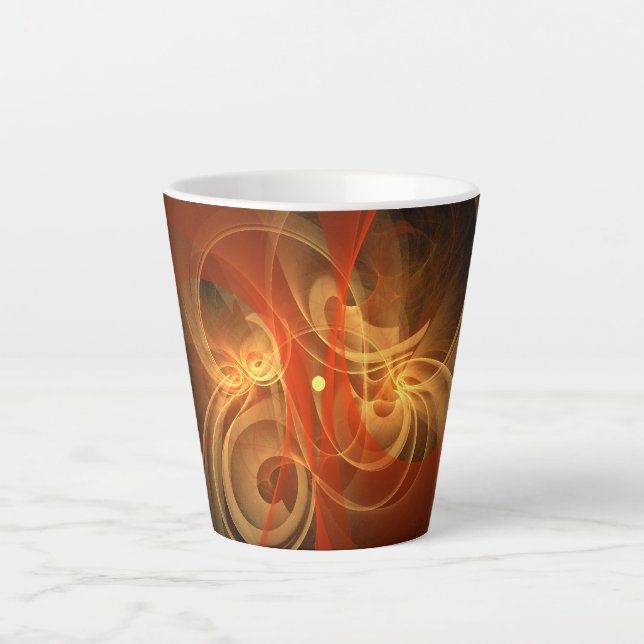 Caneca De Café Latte Manhã, Abstrato de Arte Magia (Frente)
