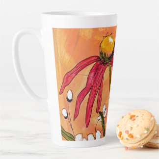 Caneca De Café Latte Manhã de Flor Silvestre