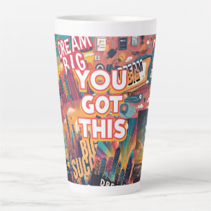 Caneca De Café Latte Mantenha-se inspirado - Designs motivacionais e de
