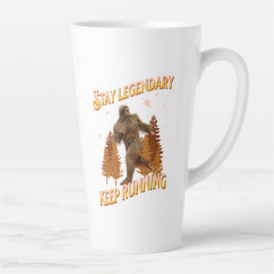 Caneca De Café Latte Mantenha-Se Legendário, Continue Correndo Engraçad