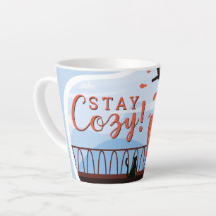 Caneca De Café Latte Manter Cozy Hygge outono outono FolkArt Decor ADD