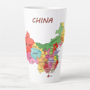 Caneca De Café Latte Mapa da China