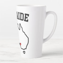 Caneca De Café Latte Mapa da cidade de Adelaide - Ano Personalizado