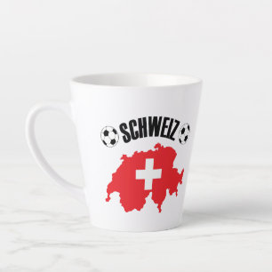 Caneca De Café Latte Mapa da Suiça do Futebol Schweiz