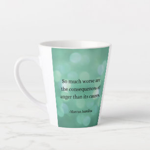 Caneca De Café Latte Marcus Aurelius: Conquiste a raiva, encontre a paz