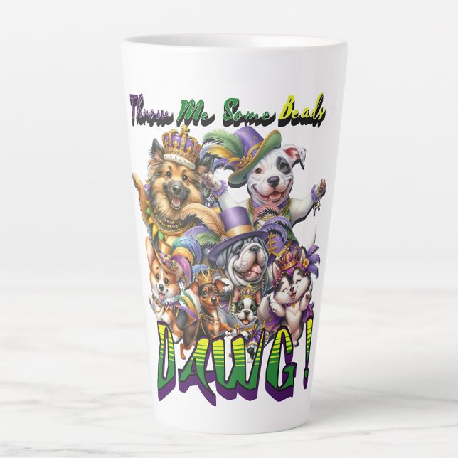 Caneca De Café Latte Mardi Gras Dawg (latte)
