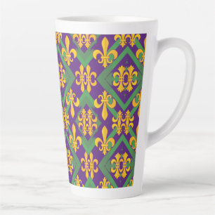 Caneca De Café Latte Mardi gras fleur di Lis