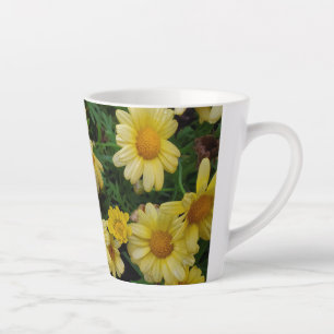 Caneca De Café Latte Margarida amarela