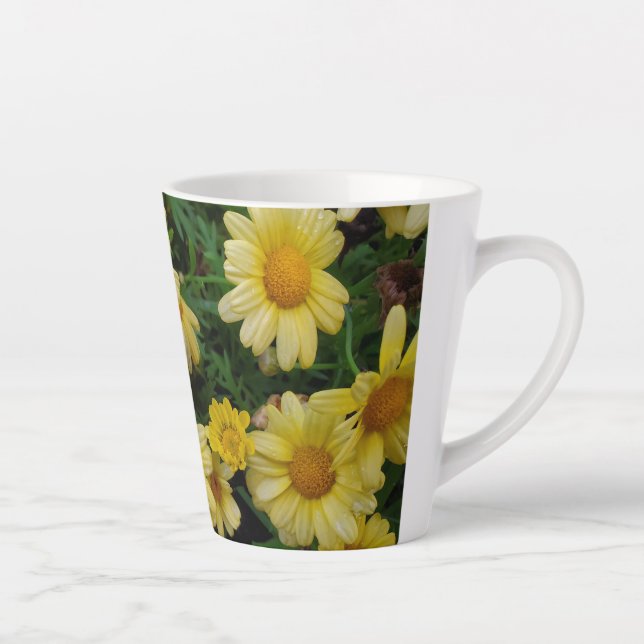 Caneca De Café Latte Margarida amarela (Direita)
