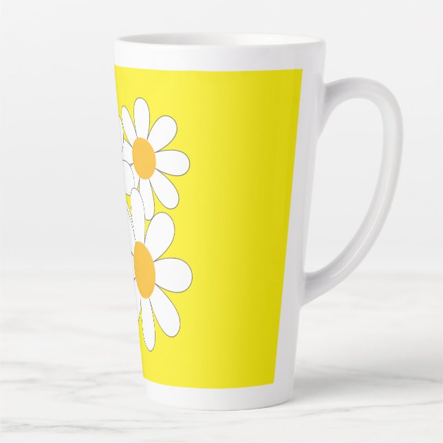 Caneca De Café Latte Margarida Brilhante e Ousada (Direita)