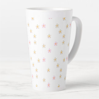 Caneca De Café Latte Margaridas de Bolhas