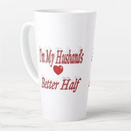 Caneca De Café Latte Marido canta engraçada texto vermelho