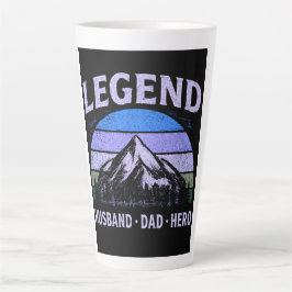 Caneca De Café Latte Marido Lendário Pai Herói Vintage Dia dos Pais