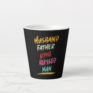 Caneca De Café Latte Marido, Pai, Rei, Homem Abençoado DIA DE OS PAIS