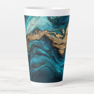 Caneca De Café Latte Marinho abstrato 