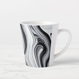 Caneca De Café Latte Mármore de espiral de tinta subida - Elegância do