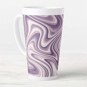 Caneca De Café Latte Mármore Líquido Roxo Abstrato