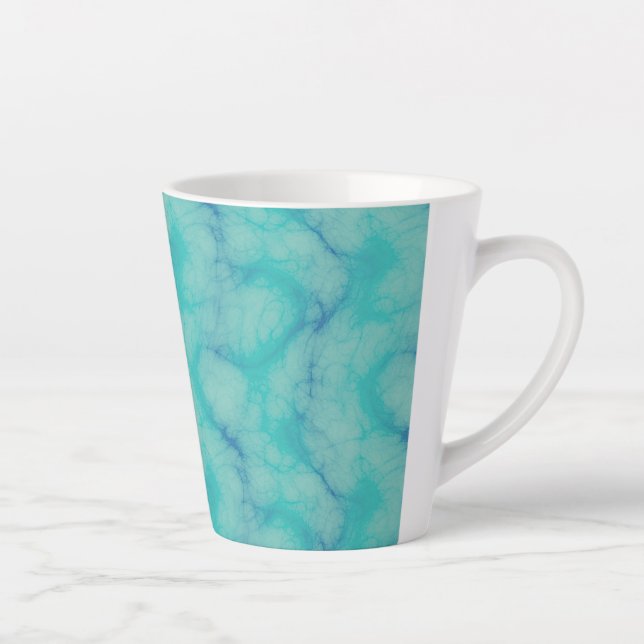 Caneca De Café Latte Mármore turquesa (Direita)
