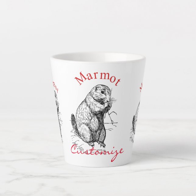 Caneca De Café Latte Marmot Marmot Thunder_Cove (Frente)