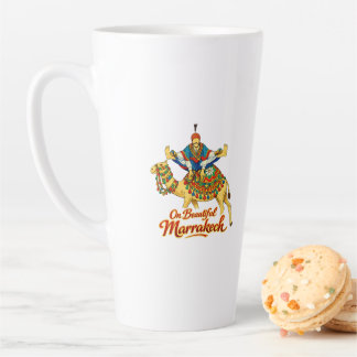 Caneca De Café Latte Marrakech Marrocos Desenho Vibrante Viagem Arte