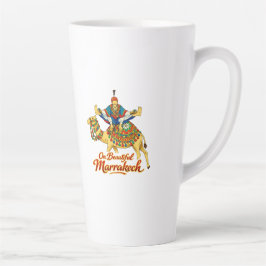 Caneca De Café Latte Marrakech Marrocos Desenho Vibrante Viagem Arte