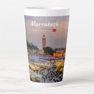 Caneca De Café Latte Marrakesh, Marrocos - Grande Praça Jemaa el Fnaa