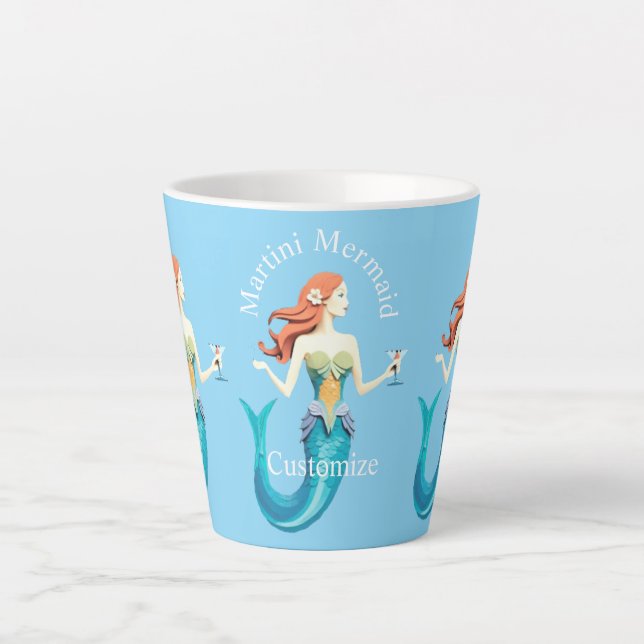 Caneca De Café Latte Martini Mermaid Thunder_Cove (Frente)