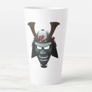 Caneca De Café Latte Máscara de samurai