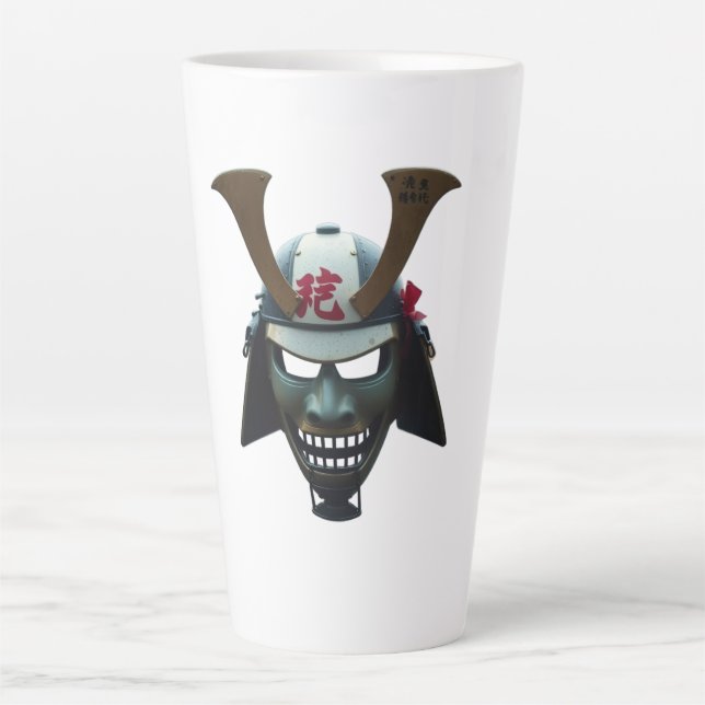 Caneca De Café Latte Máscara de samurai (Frente)