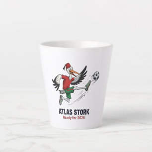 Caneca De Café Latte Mascote de Futebol do Cegonha Atlas de Marrocos 20
