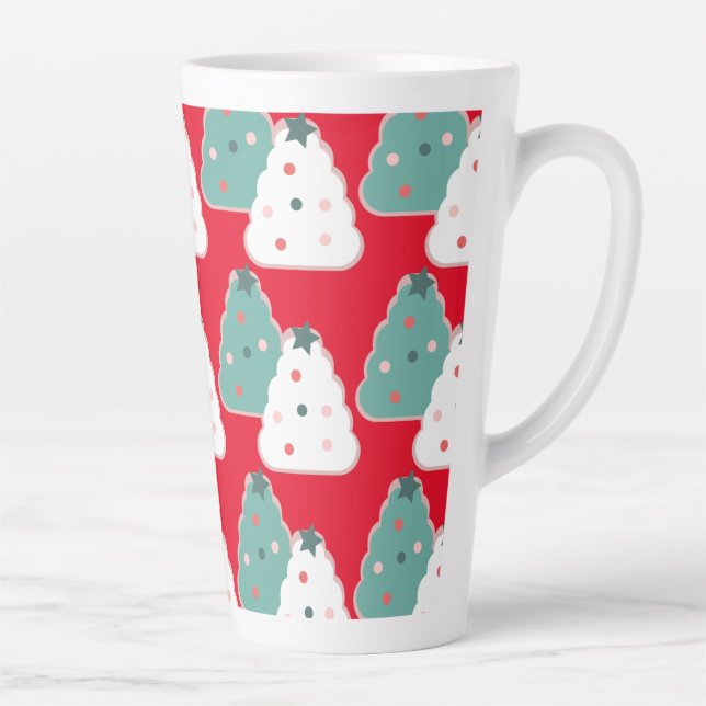 Caneca De Café Latte Massa de Cookie de Árvore de Natal Caseira Vermelh (Direita)