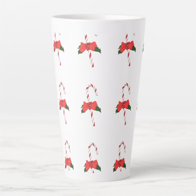 Caneca De Café Latte Mau-cola de Natal verde-vermelho (Frente)