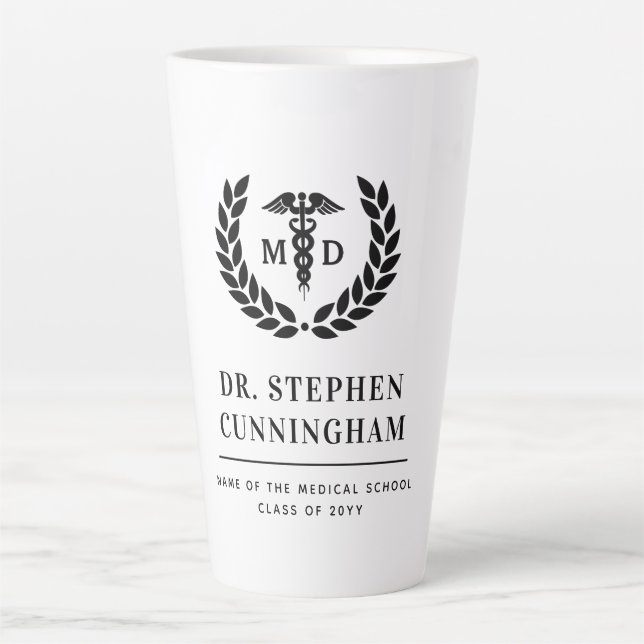 Caneca De Café Latte Médico de Medicina de Graduação em Medicina (Frente)