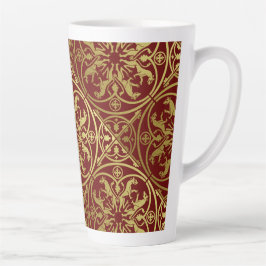 Caneca De Café Latte Medieval Renaisance Herald Lion Leopard Metálico
