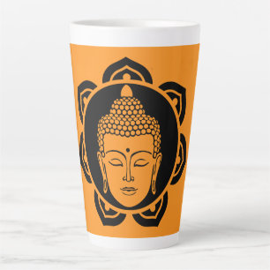 Caneca De Café Latte Meditação de Cabeça de Buda
