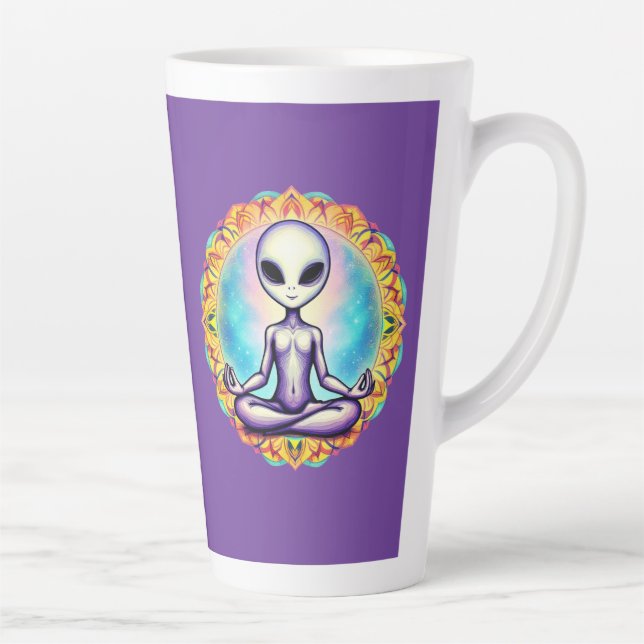Caneca De Café Latte Meditação Galáctica (Direita)