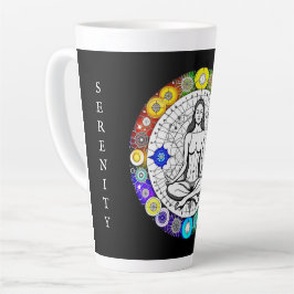 Caneca De Café Latte Meditação Pacífica Tranquilidade e Serenidade