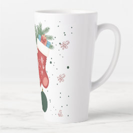 Caneca De Café Latte Meias de Natal e Presentes de Natal Design de Fér