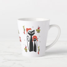 Meio século Moderno Gato de Natal Mug MCM Meowy Ca