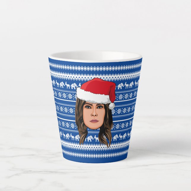 Caneca De Café Latte MELANIA TRUMP Christmas (Frente)
