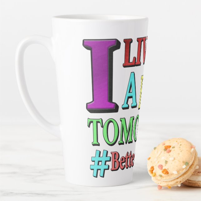 Caneca De Café Latte "MELHOR AMANHÃ" Design. Comprar Agora (In Situ)